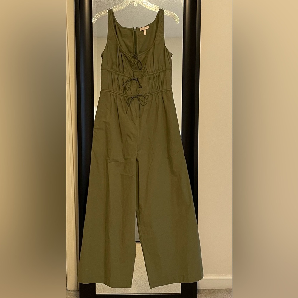 REBECCA TAYLOR‎ Poplin Silk blend Wide-Leg Jumpsuit size 4 - Picture 3 of 13